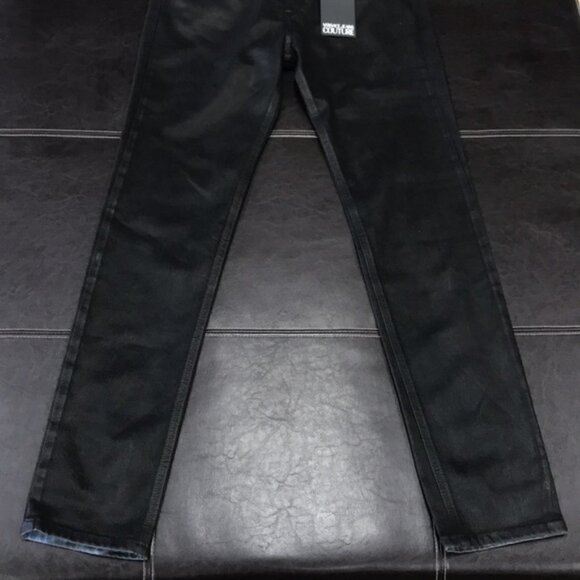 Versace Jeans Couture Slim Coated Jeans with Studs - Picture 4 of 9